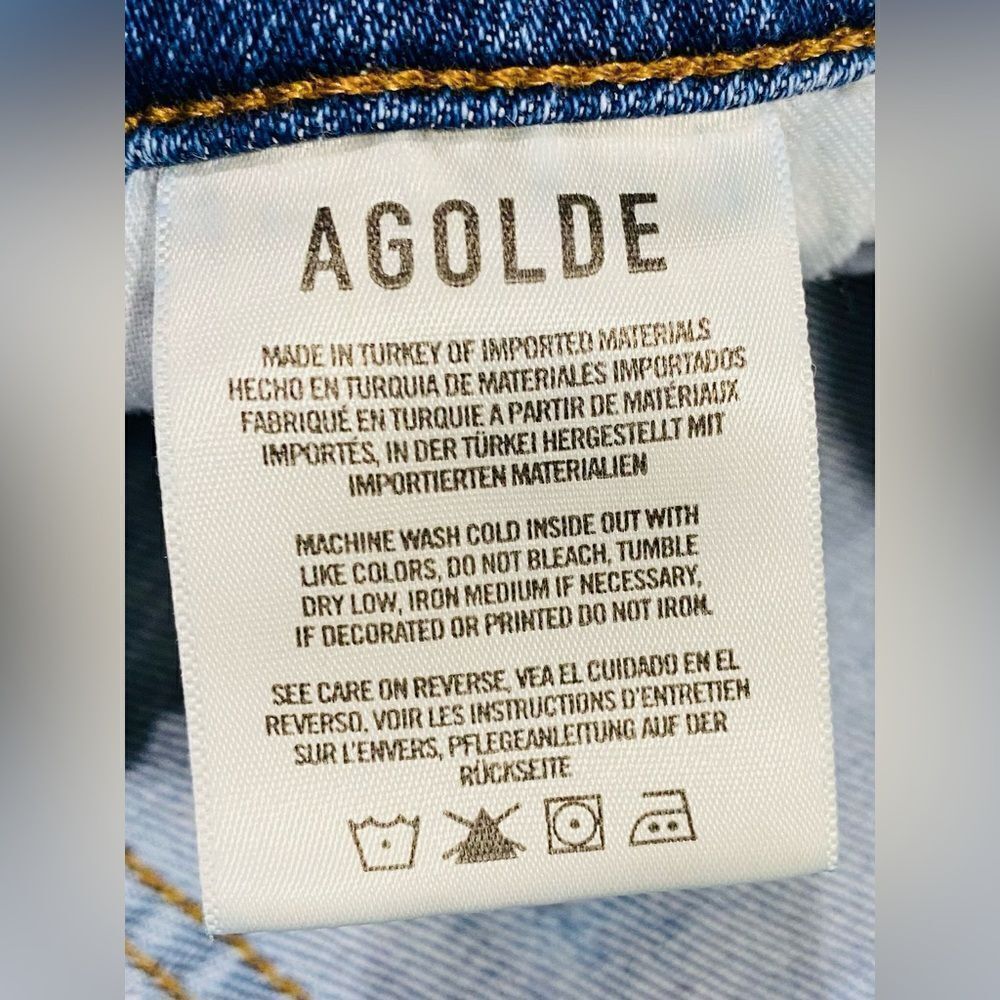 AGOLDE Toni Mid Rise Straight Skinny Stretch Jeans 25x26 EUC - Picture 6 of 10